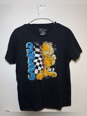 Nickelodeon Garfield Black Graphic Print Crew Neck Short Sleeve T-Shirt, Size M